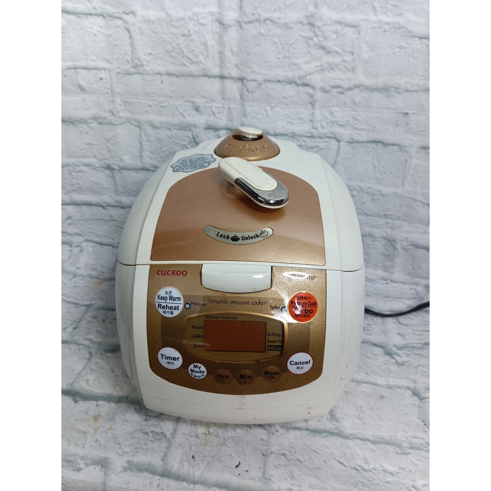 Cuckoo CRP-FA0610F Electric Pressure Rice Cooker 6 Cup White Gold Tested
